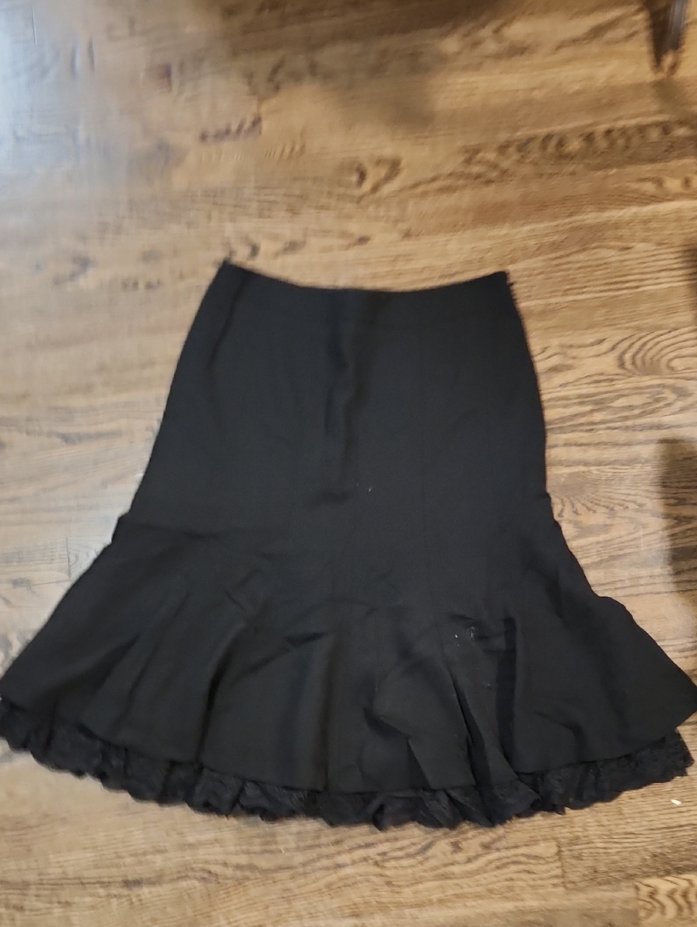LOFT Black A-Line Flared Hem Skirt